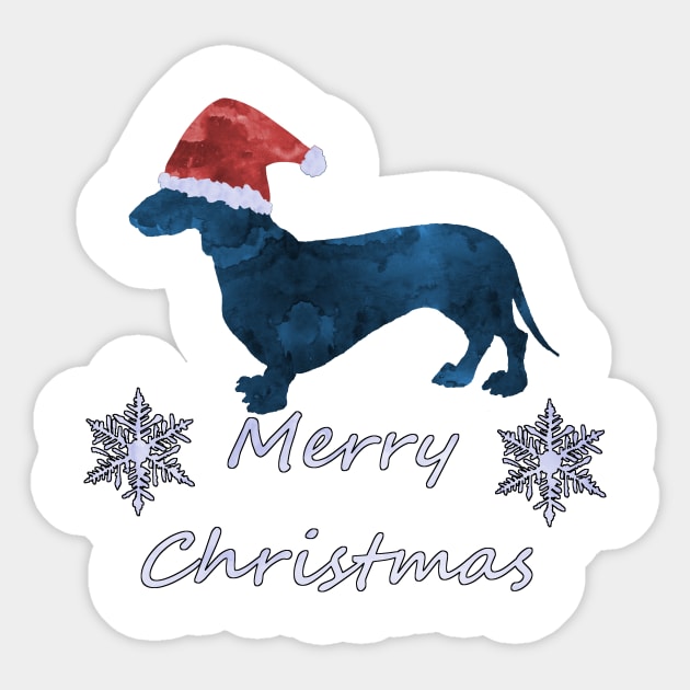 Santa Dachshund Sticker by TheJollyMarten